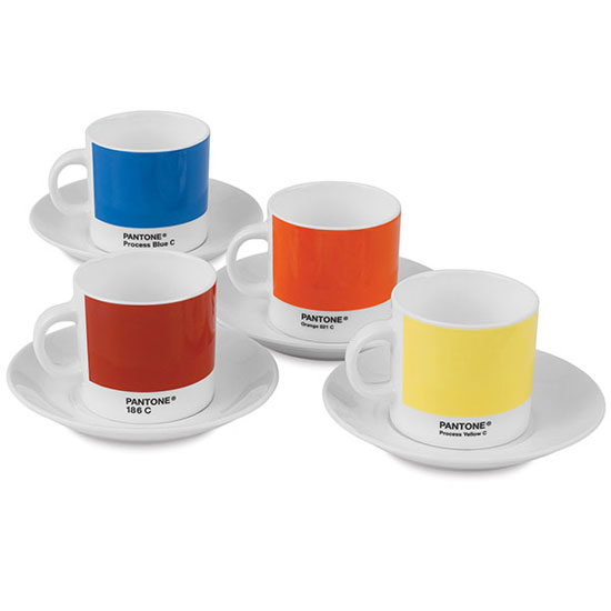 Pantone Primary Coloured Expresso 4 cup gift set