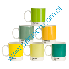 Pantone Mugs Mixed Yellows and Greens, Porcelanowe kubki Pantone 2011-019, Pantone Wrocław, akcesoria Pantone