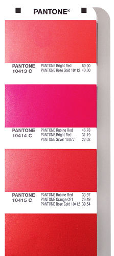 Strona z nowymi kolorami wzornika Pantone Metallics Guide - GG1507A